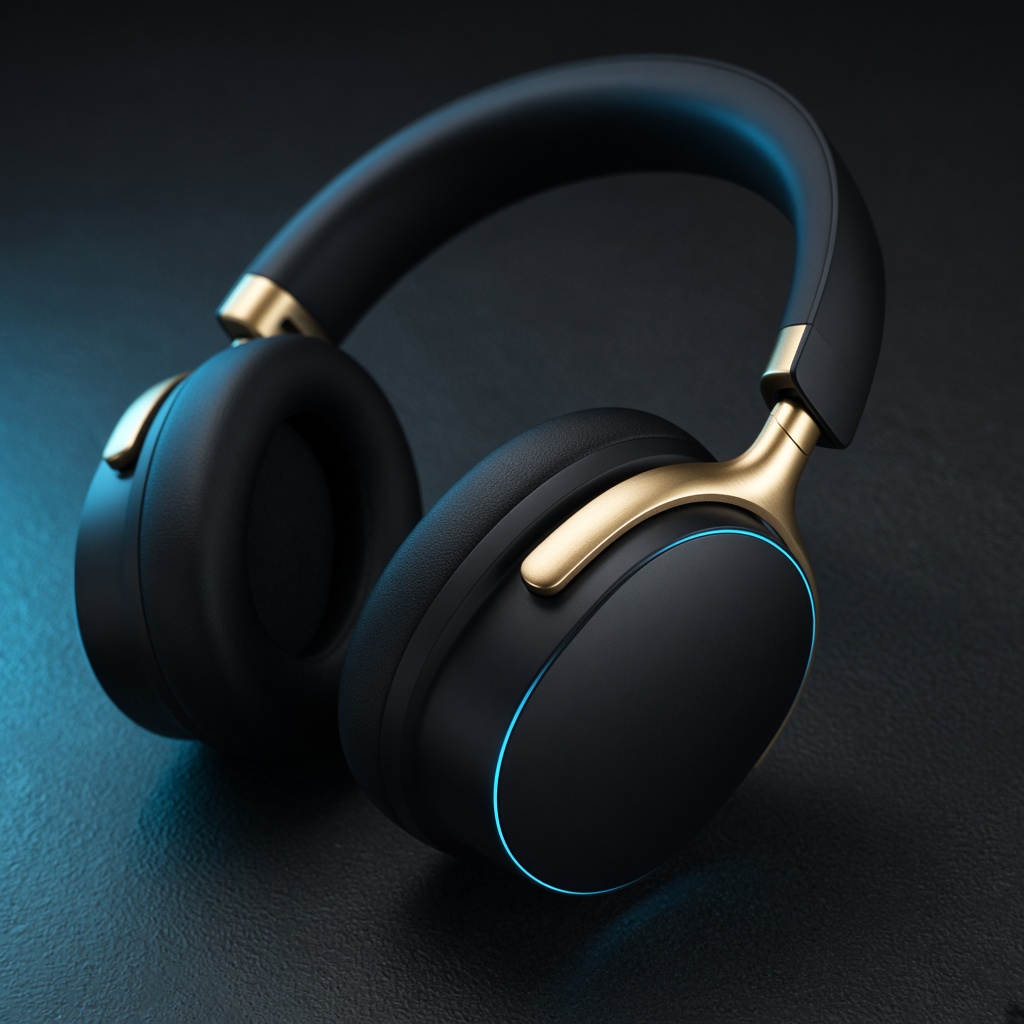 Casque de studio sur un fond sombre